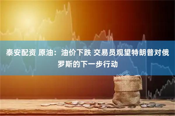 泰安配资 原油：油价下跌 交易员观望特朗普对俄罗斯的下一步行动