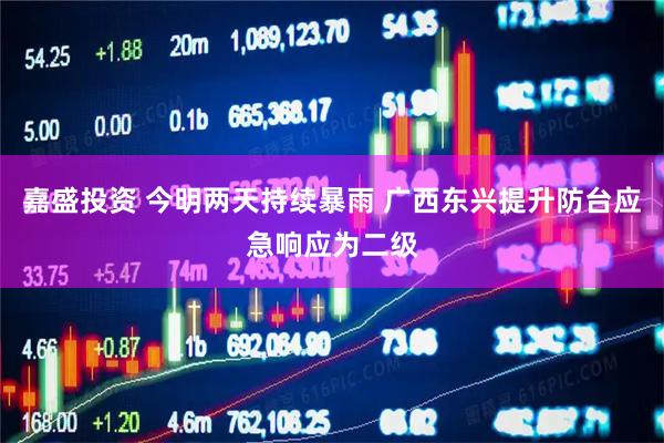 嘉盛投资 今明两天持续暴雨 广西东兴提升防台应急响应为二级